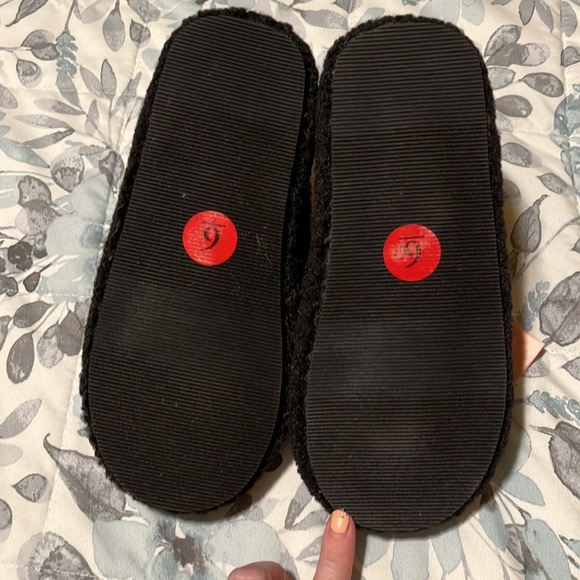 New Juicy Couture Griffin Hard Soled Black Sherpa Sling Slides Slippers Size 6 - Picture 5 of 11